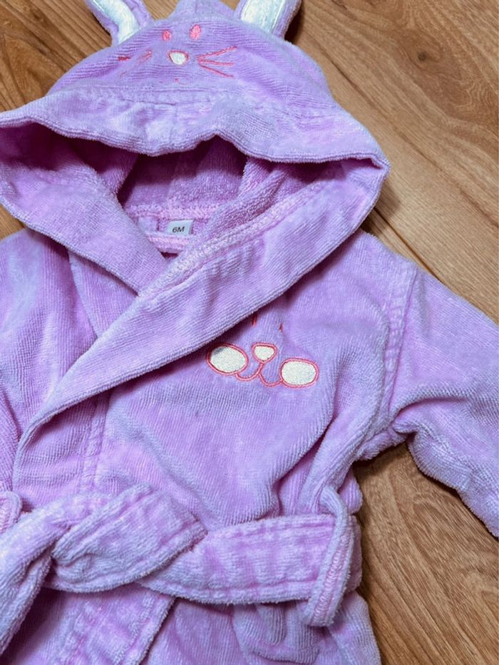 Taille 6 mois peignoir de bain éponge fille rose pale * lapin * 🎀 - photo numéro 2