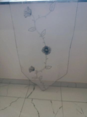 Paire de voilage blanc brodé