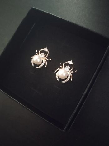 Boucles d'oreilles vintage araignée avec coffret cadeau
