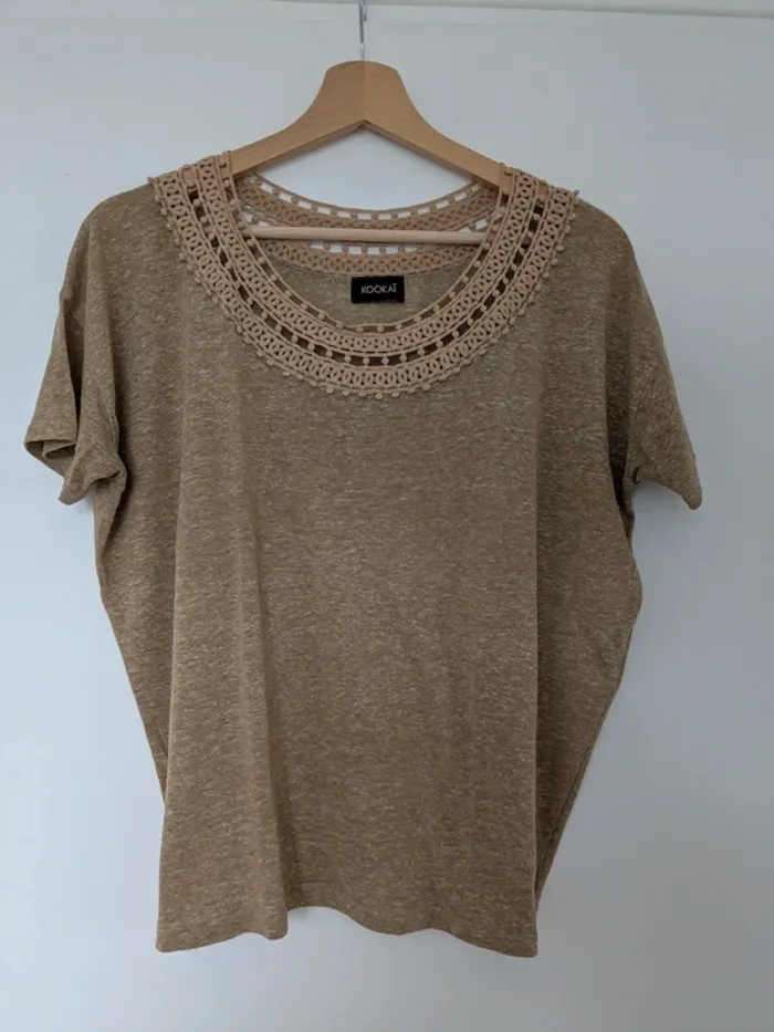 Tee shirt beige/dorée Kookai
