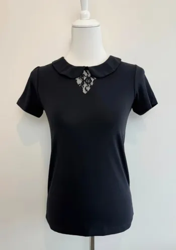 Blouse femme Mer du Nord noire taille XS col claudine parfait état