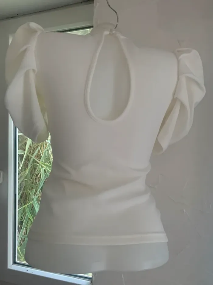 Blouse blanche SHEIN taille XS manches bouffantes - photo numéro 9