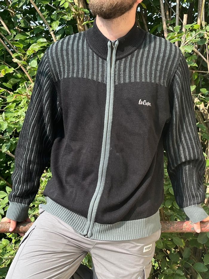 Veste gilet chaud avec fermeture éclair Lee Cooper - noir et gris
