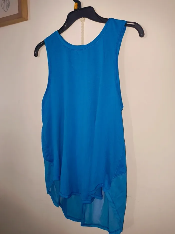 Débardeur sport dos nu bleu taille M