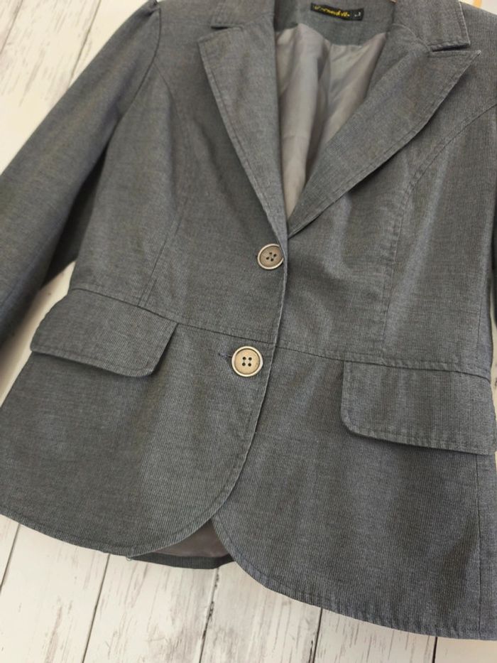 Veste Tailleur grise Escandelle femme L - photo numéro 4