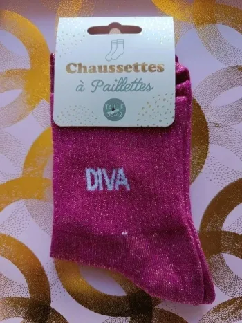 Chaussette à paillettes message