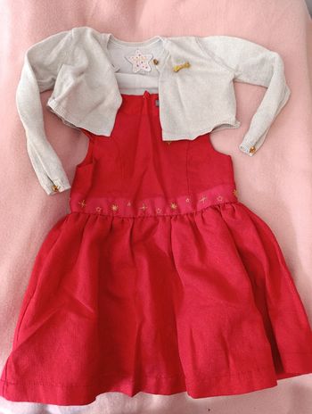 Robe rouge et Boléro doré 24 mois sergent major