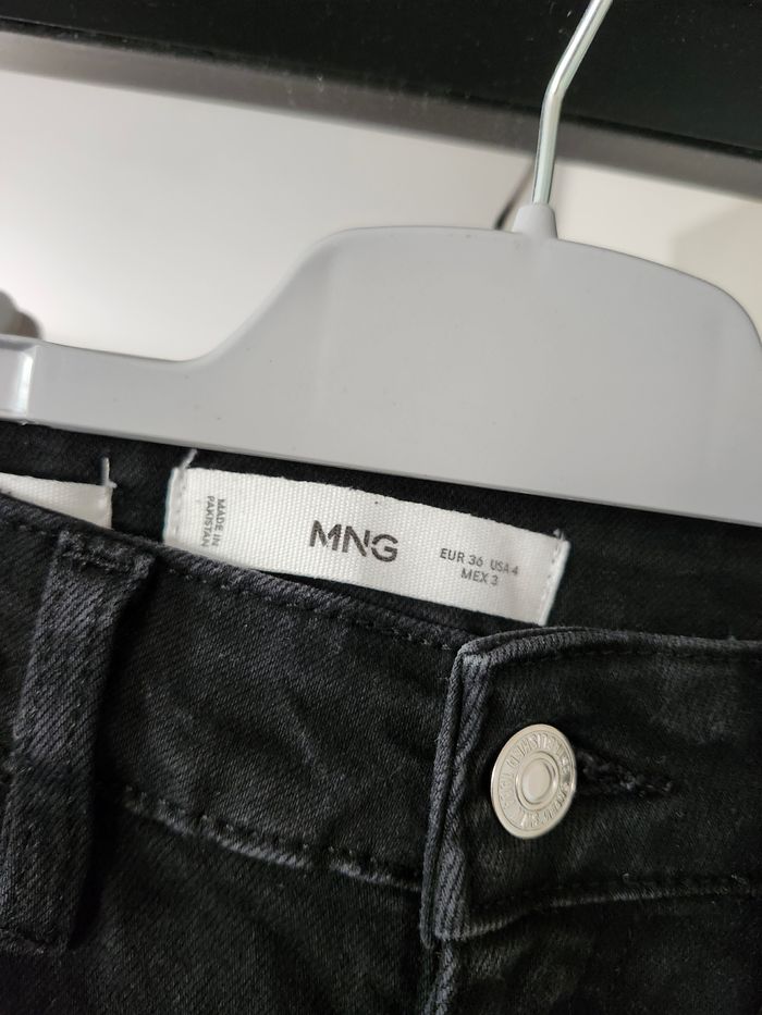 Jean pattes deph noir Mango taille S effet délavé - photo numéro 4