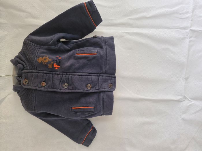 Manteau zippé garçon 18 mois 81 cm Obaïbi Bleu marine