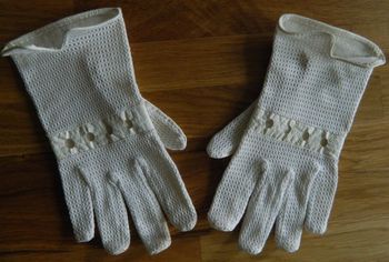 Gants en cuir et coton vintage T 7.5