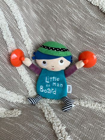 Peluche doudou de signalisation 21cm mamas papas bébé à bord poupée bleu très bon état