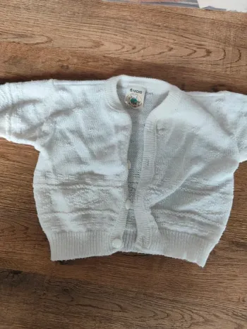 Gilet blanc bébé mixte 6 mois