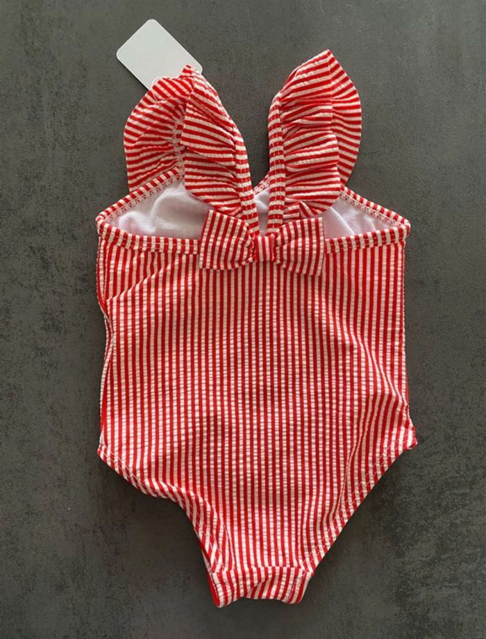 Maillot de bain blanc et rouge Primark 0-3 mois [72B070] - photo numéro 2