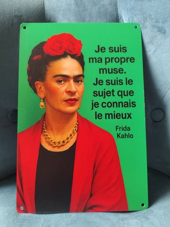 Plaque métal Frida Kahlo neuve