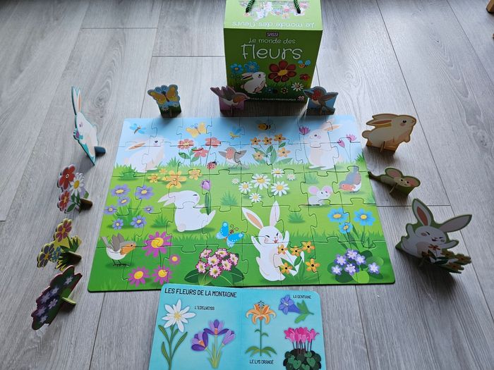 Puzzle avec livre le monde des fleurs - photo numéro 3