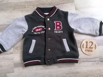 Gilet veste type bombers 12 mois