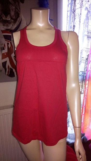 Débardeur long état neuf rouge S