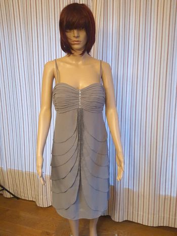 Robe de soirée gris clair Lautinel taille 4 (L)