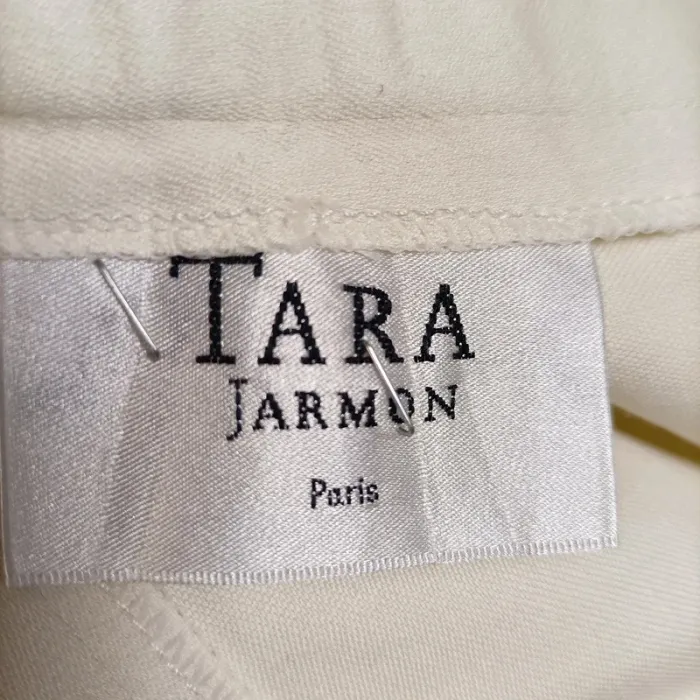 Pantalon blanc cassé Tara Jarmon taille 36 - finition fendue bas de jambe A394 - photo numéro 5