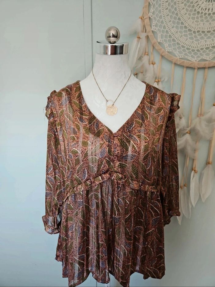 Joli chemisier marron - photo numéro 2