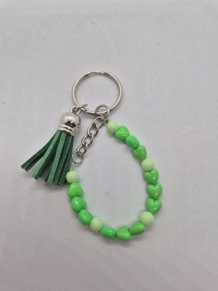 Porte clé cœurs vert
