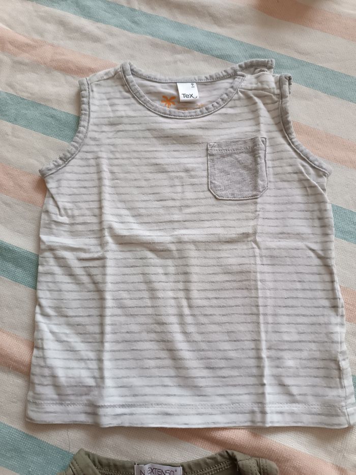 Lot 4 tee shirt sans manches 9 mois - photo numéro 2