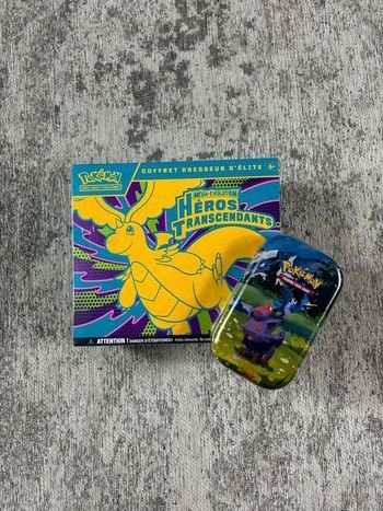 Pokémon Lot ETB Coffret Dresseur D’élite ME2.5 Héros Transcendants + Mini Tin