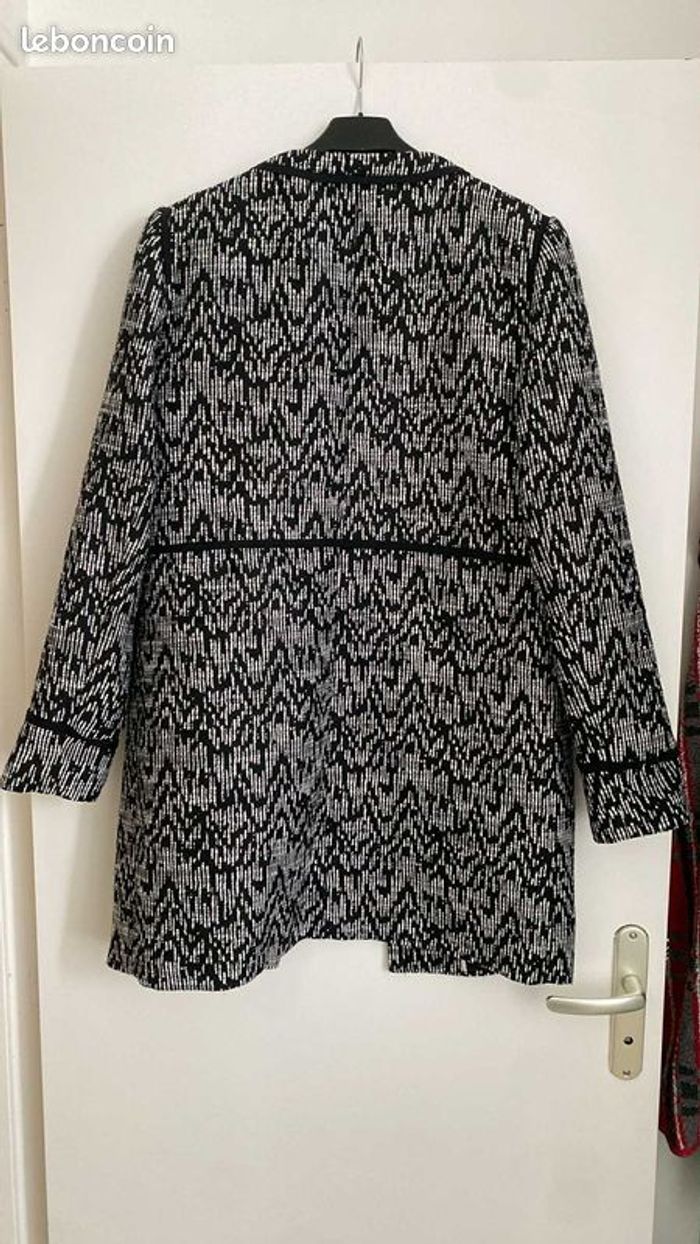 Manteau Chic Noir Blanc Taille 38 Neuf Wallis Femme - photo numéro 2