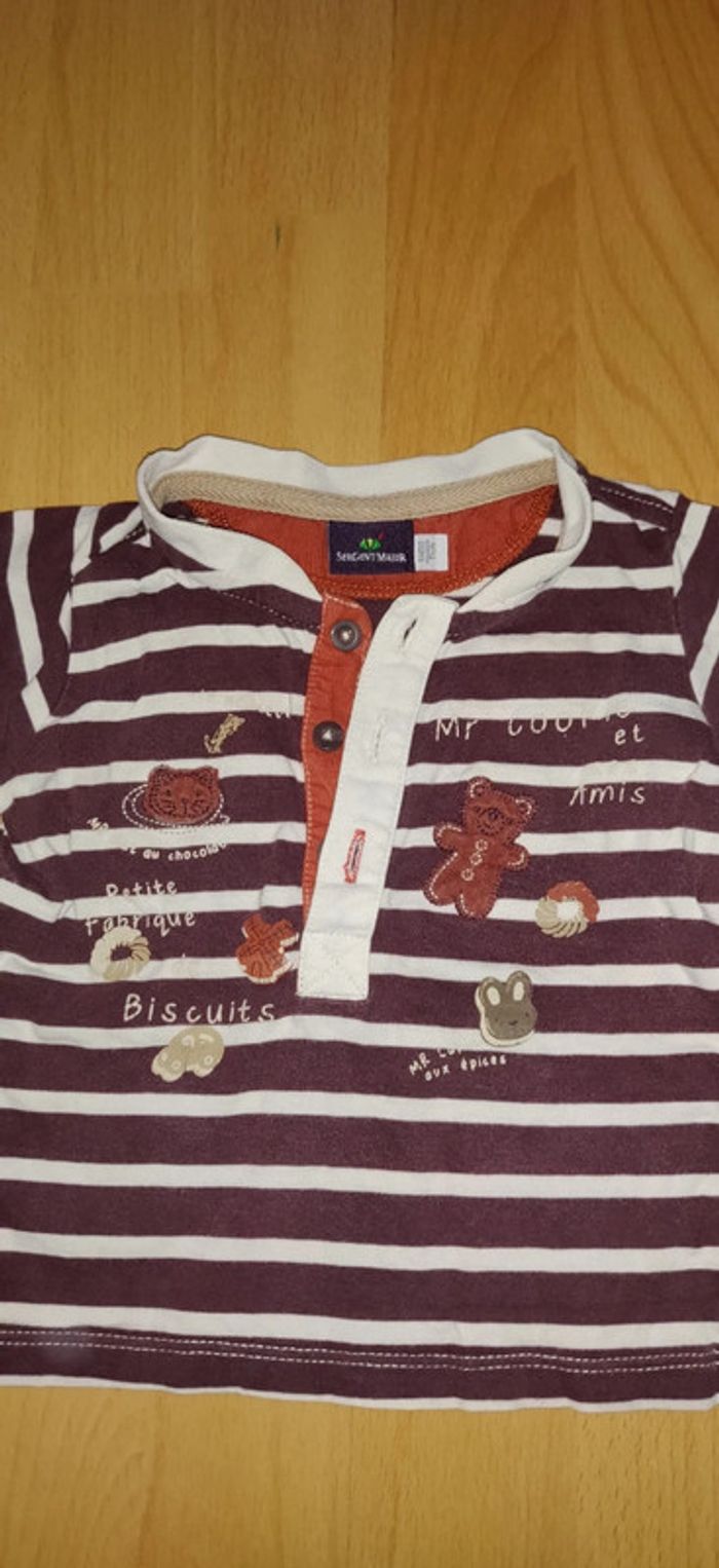 Tee-shirt manches longues sergent major 9 mois - photo numéro 2