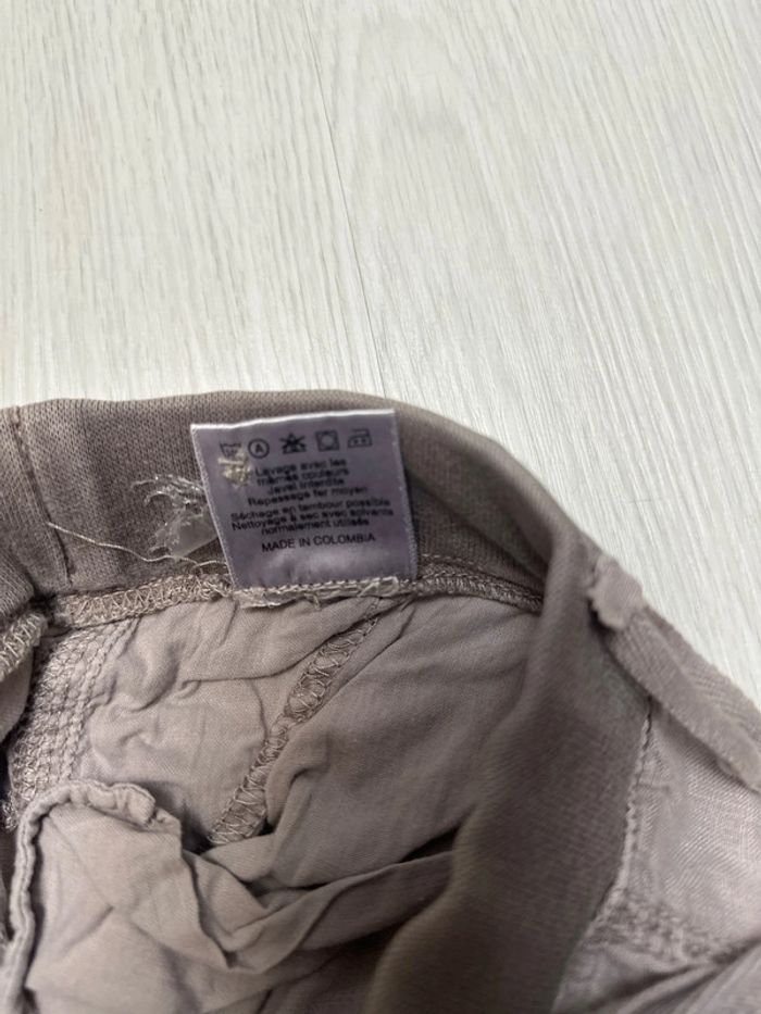 Short en toile léger gris, marron Little cerise, huit ans - photo numéro 5