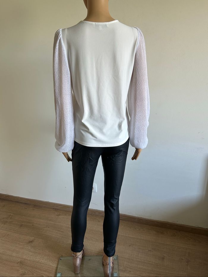 Blouse blanche à manches longues Morgan taille S comme neuve - photo numéro 6