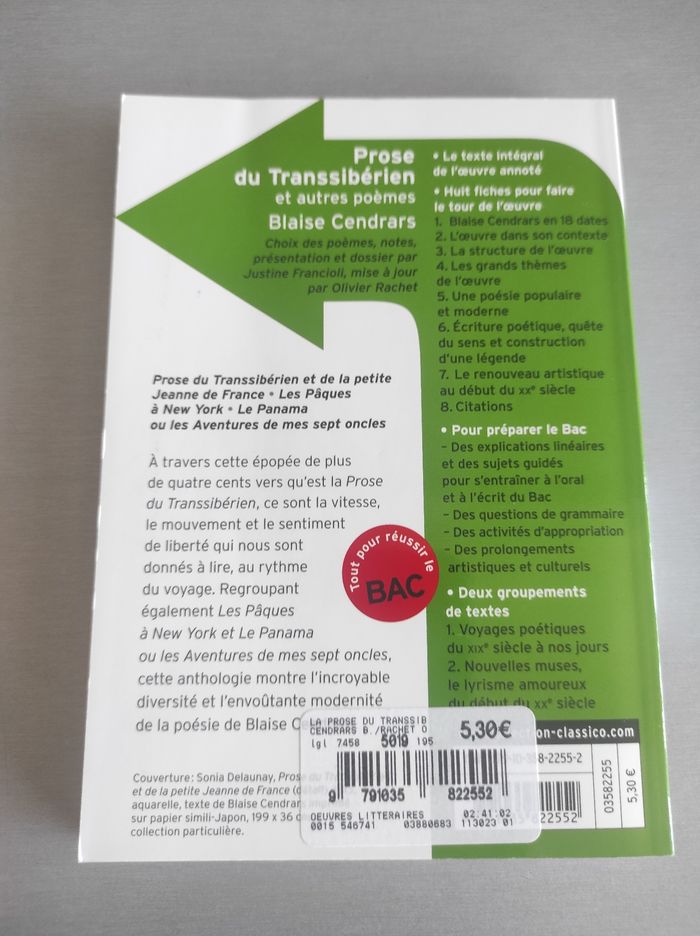 Livre prise du transsibérien et autres poèmes de blaise cendrars - photo numéro 2