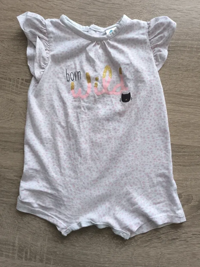 Barboteuse pyjama short 9 mois tex