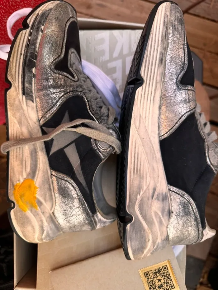 Sneakers basket running T38 noir argent  portés  mais tbe - photo numéro 2