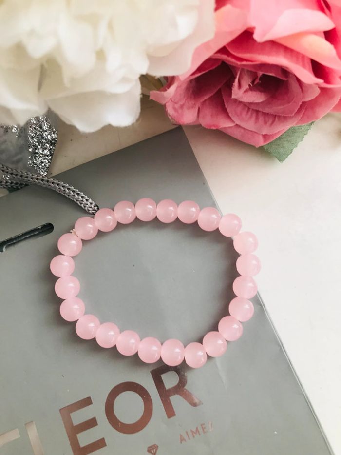 Bracelet pierres de quartz rose 🌸 - photo numéro 4