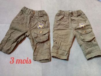 Lot de 2 pantalons identiques, 3 mois