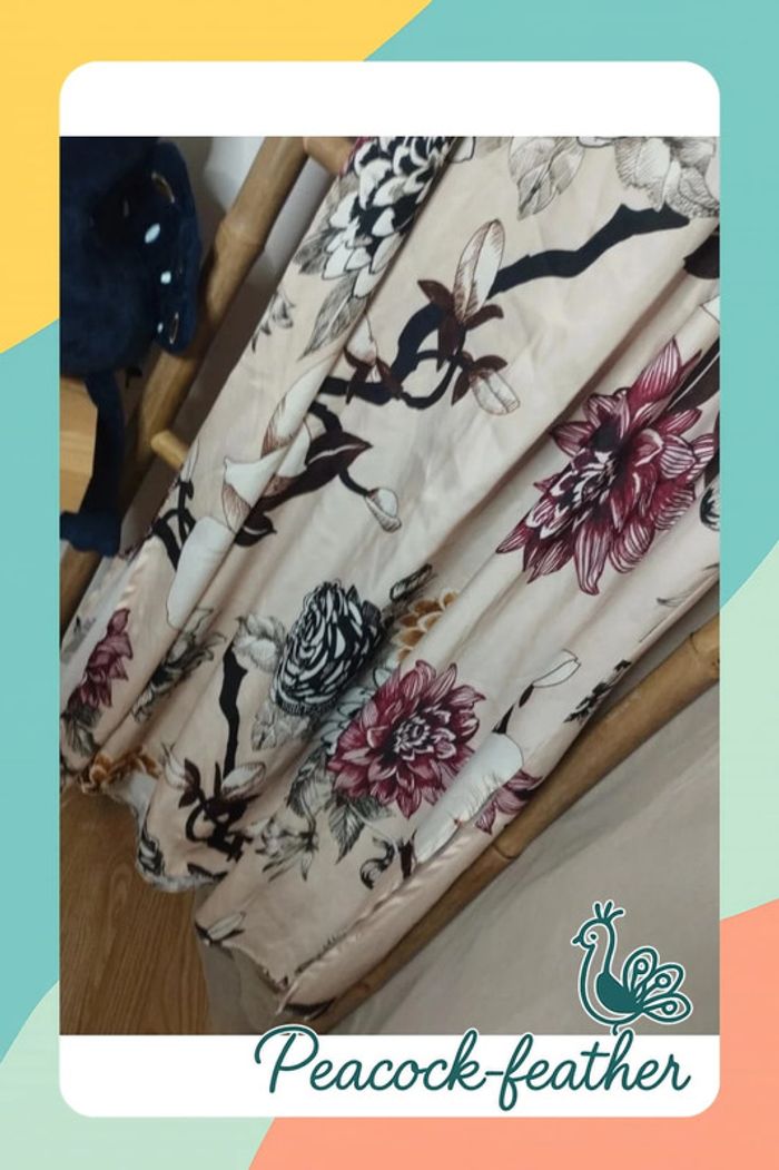 Robe beige fleurie soyeuse TU - photo numéro 2