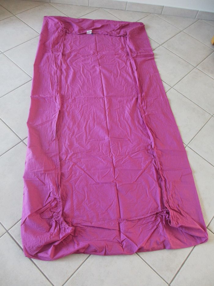 Drap housse lilas Colombine 90 x 190 cm
