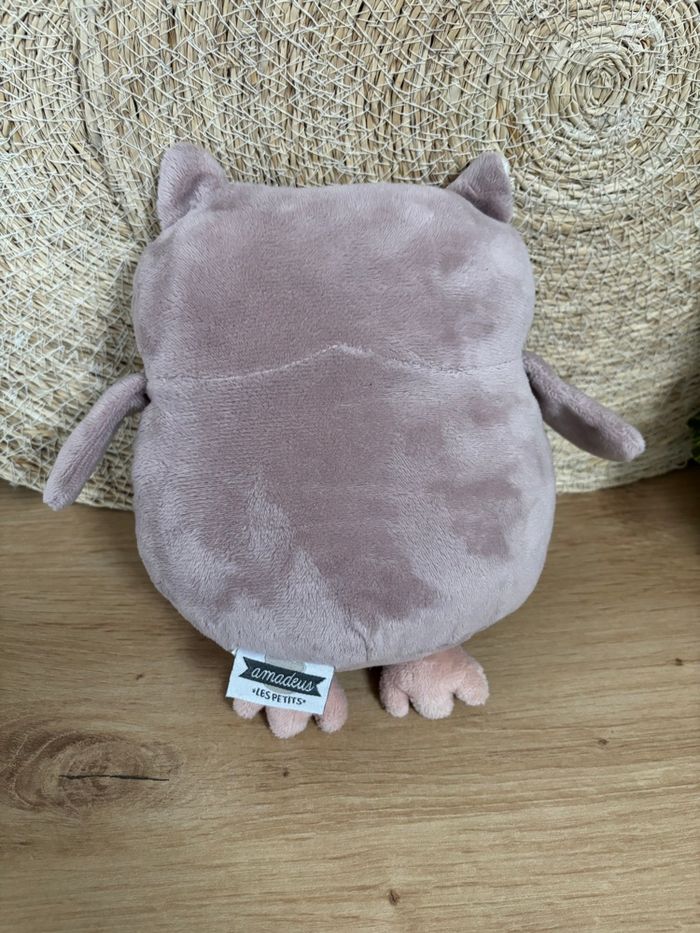 Neuf doudou chouette hibou parme blanc amadeus les petits - photo numéro 3