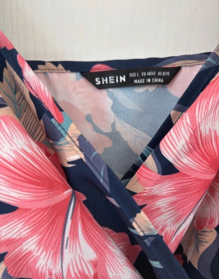 Combi-short fleuris marine - photo numéro 3