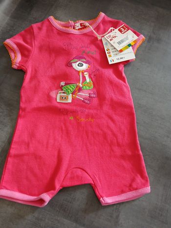 barboteuse fille DPAM 60 cm 3 mois