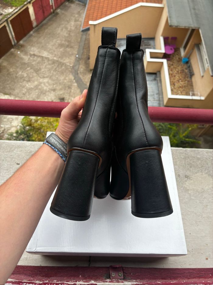 Bottines noires Jonak à talons hauts - Bandola - photo numéro 4