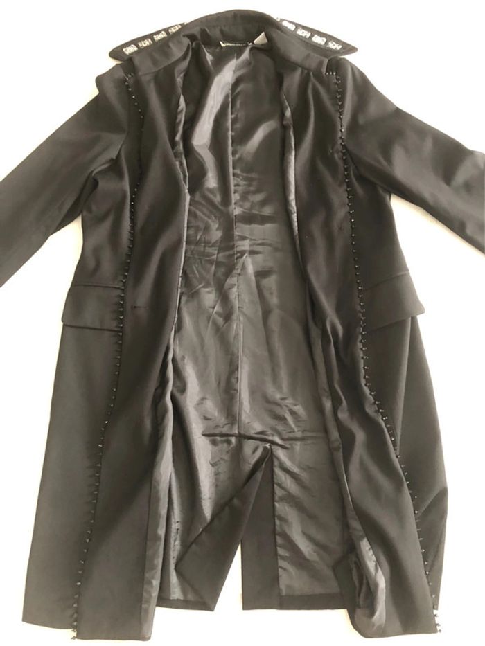AN124- Manteau noir chic avec strass et perles T 50 (48-50) porté 1 soirée - photo numéro 13