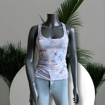 Débardeur - bleu - dentelle - top