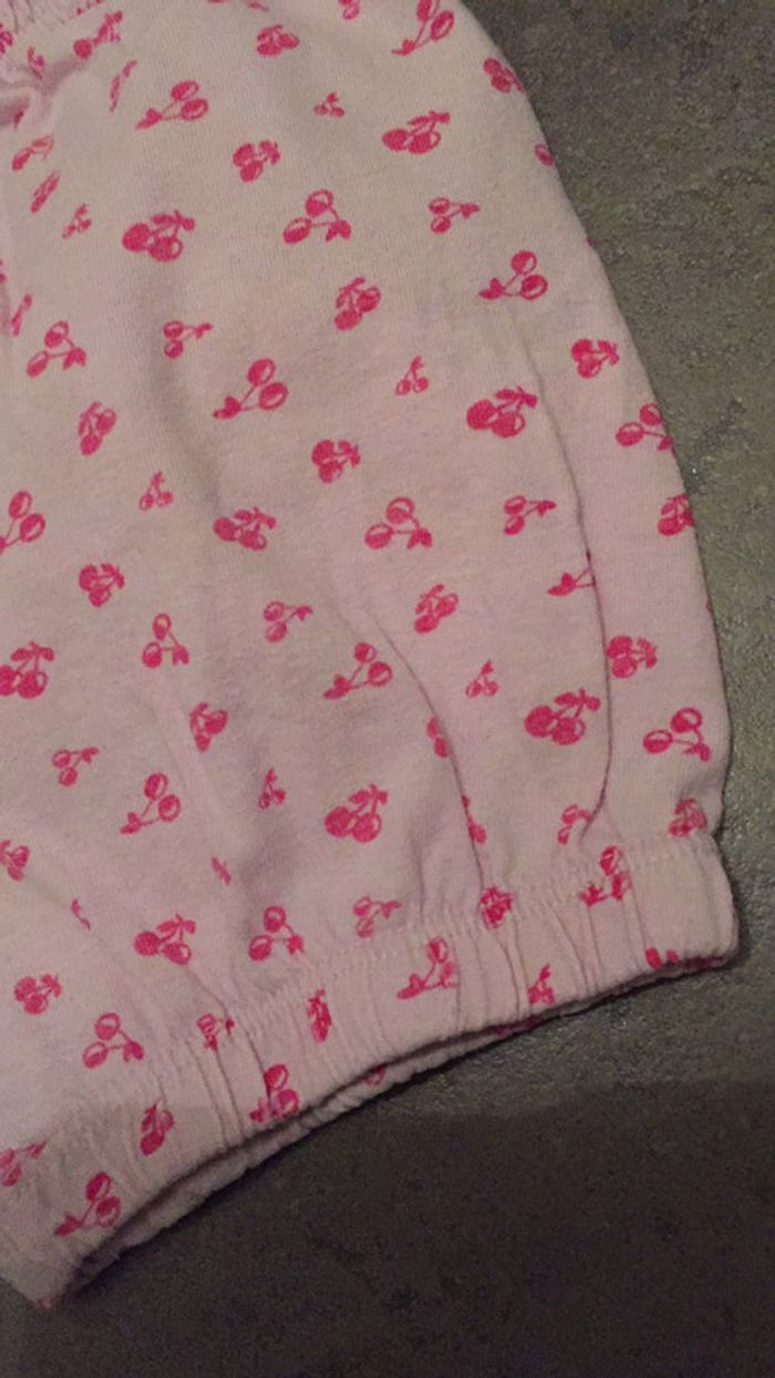 Short été rose et cerise taille 86 coton - photo numéro 2