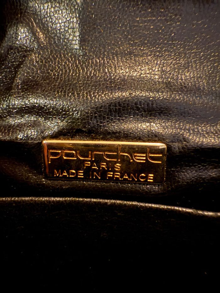 Pochette à bandoulière en cuir vintage Pourchet - photo numéro 6