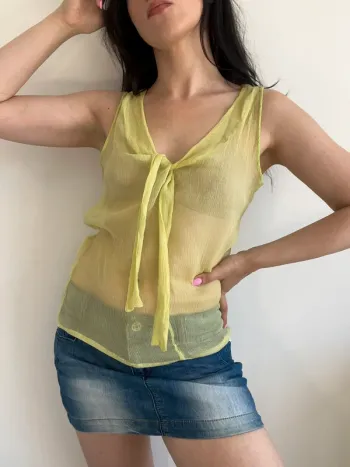 Top y2k vert pastel transparent taille M 🍈