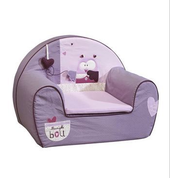 Fauteuil enfant Mam'zelle Bou la chouette de Sauthon rose
