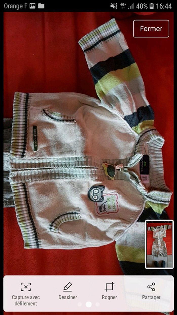 Très joli ensemble 1 mois sergent major - photo numéro 3