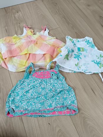 Lot 3 t shirts tuniques 6 mois fille